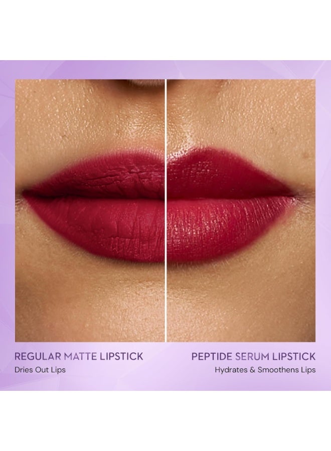 SUGAR Cosmetics Glide Peptide Serum Lipstick with Hyaluronic Acid & Vitamin E | Velvet Matte Finish | Long Lasting & Pigmented | 1 Swipe Full Coverage | 4.2gm - 04 Cairo Crimson - Image 4